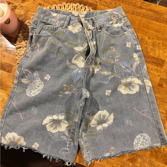 Pants - Floral Denim Women Shorts